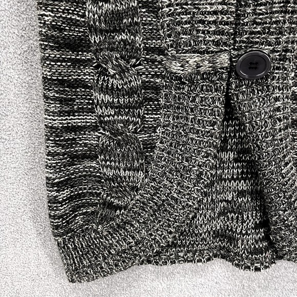 Agua Knit Cardigan Sweater womens size Large L Gray Short Sleeve Button collared - Picture 6 of 13